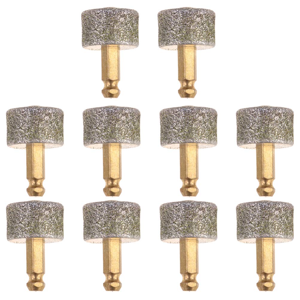 10pcs Dog Nail Replacement Head Diamond Nail Tips Electric Pet Nail Accessories (Golden)