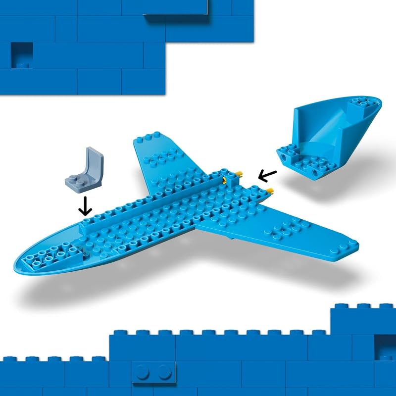 City L’Avion de Tourisme - Jouet de Construction - Maquette de Jet avec 4 Minifigurines & Accessoires de Voyage - Jeu Éducatif - Idée de Cadeau d'anniversaire pour Garçon dès 4 Ans 60492