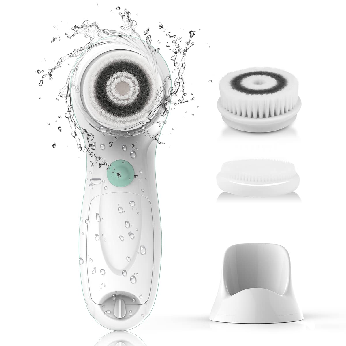 Photo 1 of TOUCHBeauty Facial Cleansing Brush Electric, Face Cleansing Brush with Stand, 3 Brush Heads, 2 Speeds, IPX5 Waterproof, Battery-Powered, Suitable for All Skin Types, TB-0759D