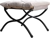 HollyHOME Foldable Foot Stool with Metal Legs Gray Living Room Ottoman view 5