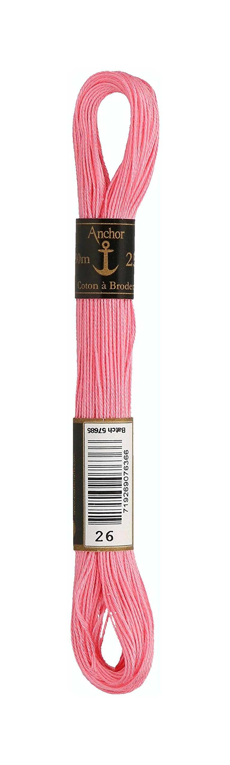 ANCHOR Quadruple Embroidery Thread, Thickness: 25, Running Length: 30M 26 Embroidery Threads