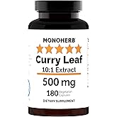 MONOHERB Curry Leaf Extract 500 mg - 180 Capsules