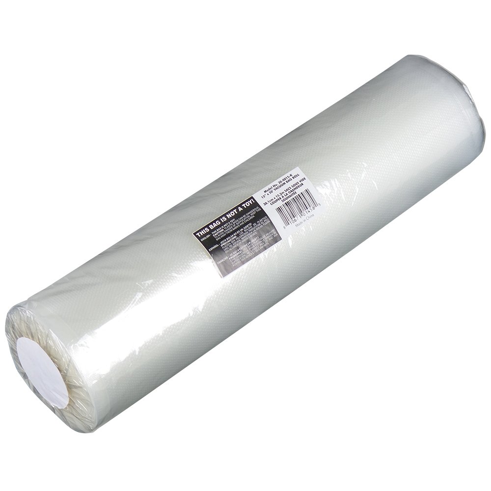 1 15"x50' Vacuum Sealer Roll Embossed Channel Vacuum Bag Roll