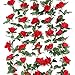 Y wang 3Pack (23.5 Feet) Artificial Flowers Vines Fake Rose Garland for Home Hotel Wedding Party Garden Craft Art Decor Red