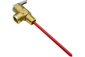 BRUYANXUAN Upgraded 1/2" T&P Relief Valve with Epoxy Coating for Hot Water Heater- 150 PSI 210°F Anti-Corrosion Safety Valve with Extended Probe，Pressure Relief Valve for RV and Home Water Heaters