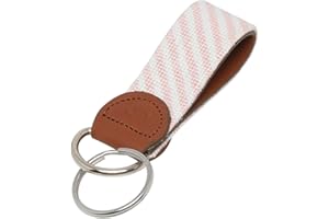 Huck Venture Leather Hand-Stitched Needlepoint Key Fob or Key Chain