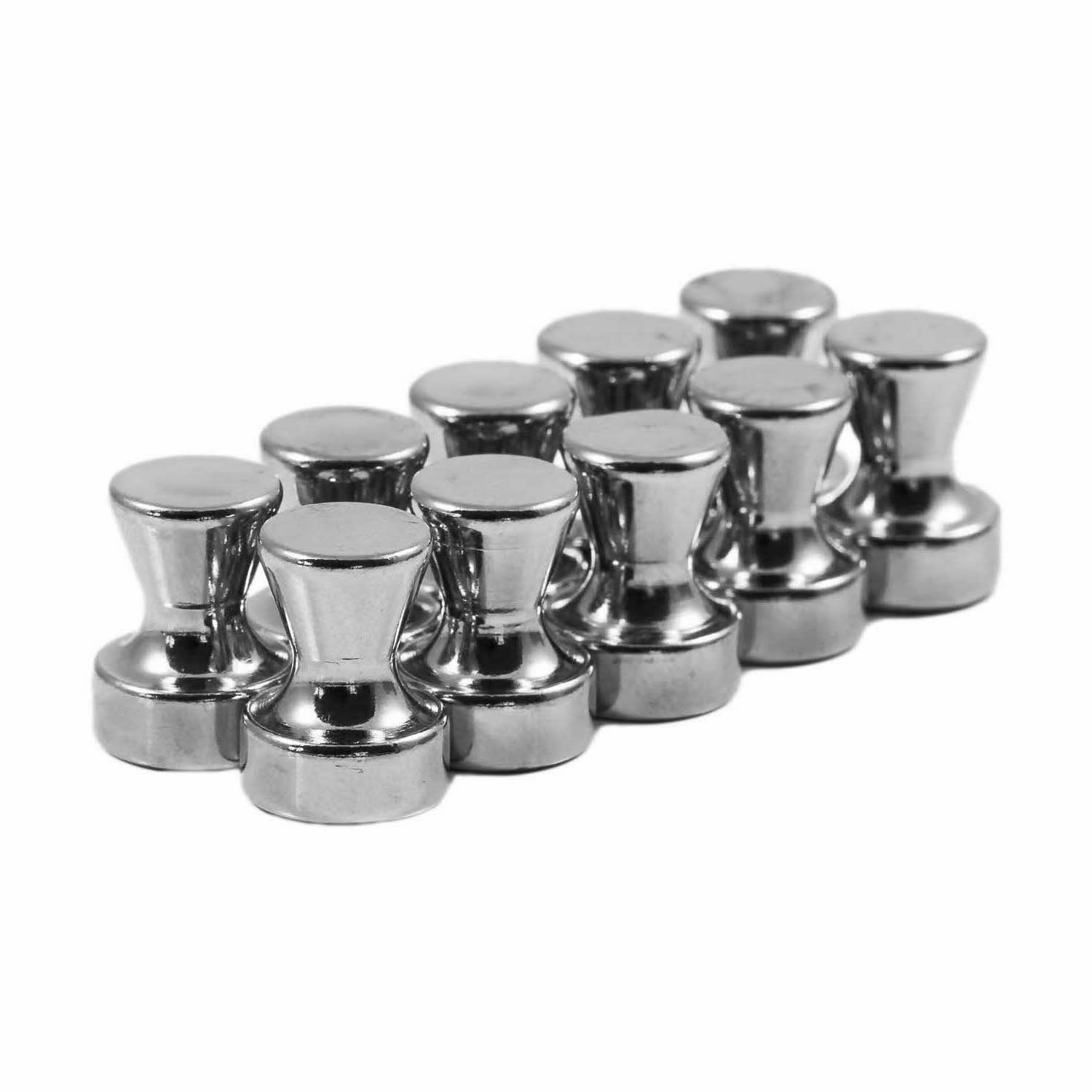 Magnetastico | 10 very strong steel cone magnets with neodymium N42 magnet | 12x16 mm | Magnetic map pins, push-pins, office magnets | Perfect for offices, maps, whiteboards, fridge & magnetic boards