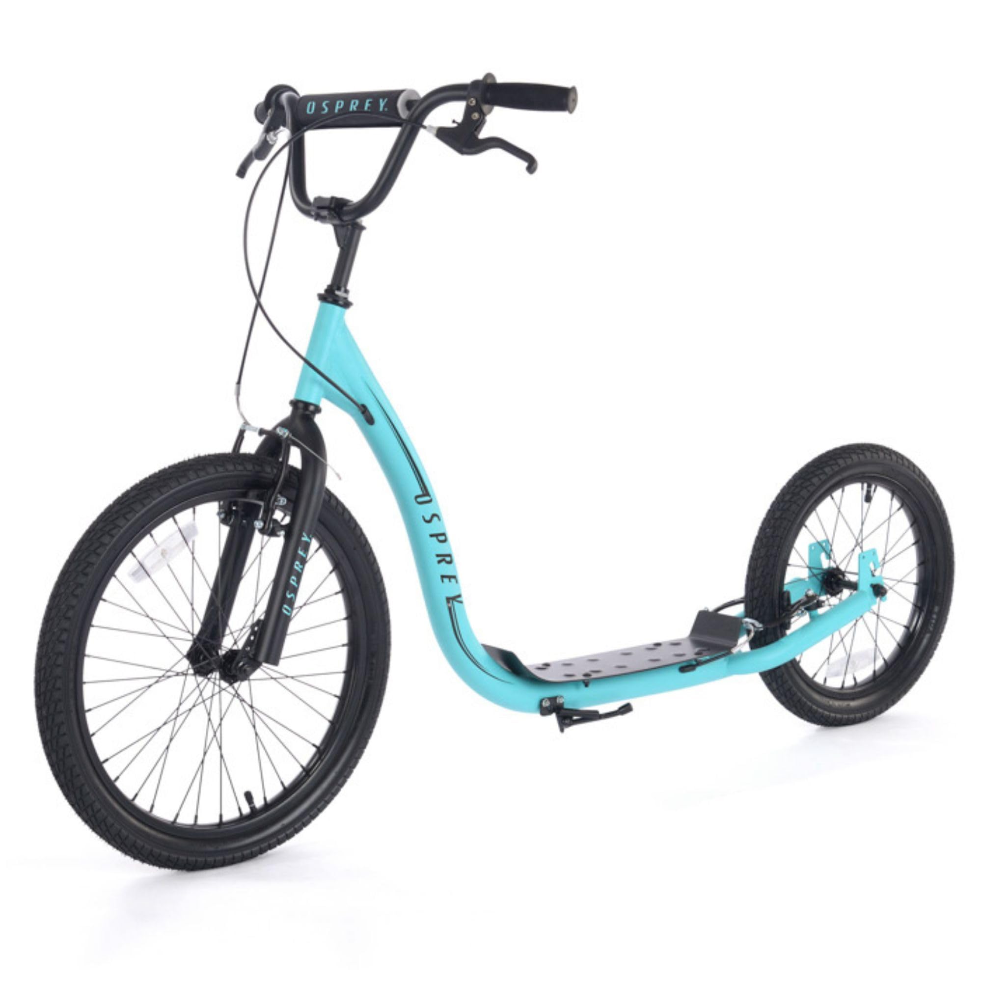 Osprey BMX Scooter | Adult Scooter with Big Wheels, Adjustable Handlebars and Off-Road Calliper Brakes, Blue