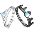 CUOKA MIRACLE October Birthstone Ring - 925 Sterling Silver Adjustable Moon Ring For Women - View #7