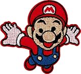Mario flying in space in New Super Mario Bros Embroidered Iron On / Sew On Patch Applique