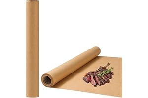 U HOMOVING Brown Butcher Paper Roll 24'' x 100' for Smoking Meat Kraft Brown Paper Roll for Wrapping Packing Large Wide Butcher Roll for BBQ Grilling