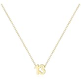 Aimber 18K Gold Plated Number Necklace for Women,Lucky Number Necklace Personalized Jewelry Birthday Gift