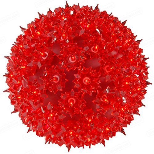 Starlight Sphere - 50 Red Mini Lights - Green Wire - Indoor/Outdoor