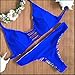 Sexybody Printing Push Up Top & Triangle Bottom Women Swimwear Bikini Blue-Colorful Small
