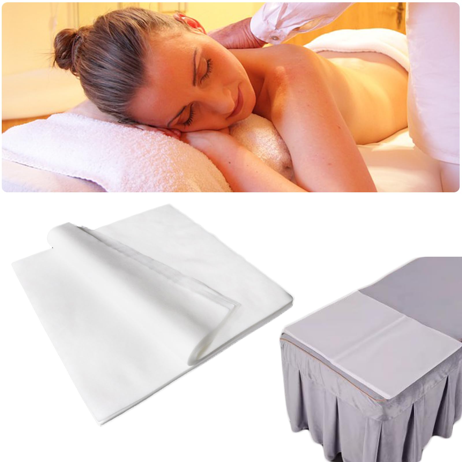 Ccomage 100 Pcs Disposable Face Cradle Covers, Non-Woven, Soft, Non-Sticking, Flat, Breathable, Headrest Covers for Massage Tables, Chairs, SPA, Beauty Salon, Tattoo, 16 x 20 Inches