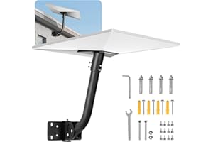 VEVOR Starlink Gen 3 Mount, Adjustable Angle Wall Mounting Standard Gen 3 Pipe Kit, Heavy-Duty Steel Long Starlink Pole Adapt