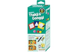 MUNGYO Ttakji & Gonggi Korean Traditional Game Set – Includes 8 Colorful Ttakji, 10 Gonggi Jacks, Multicolor Marker & Glue Stick – Classic Indoor & Outdoor Fun Game Set