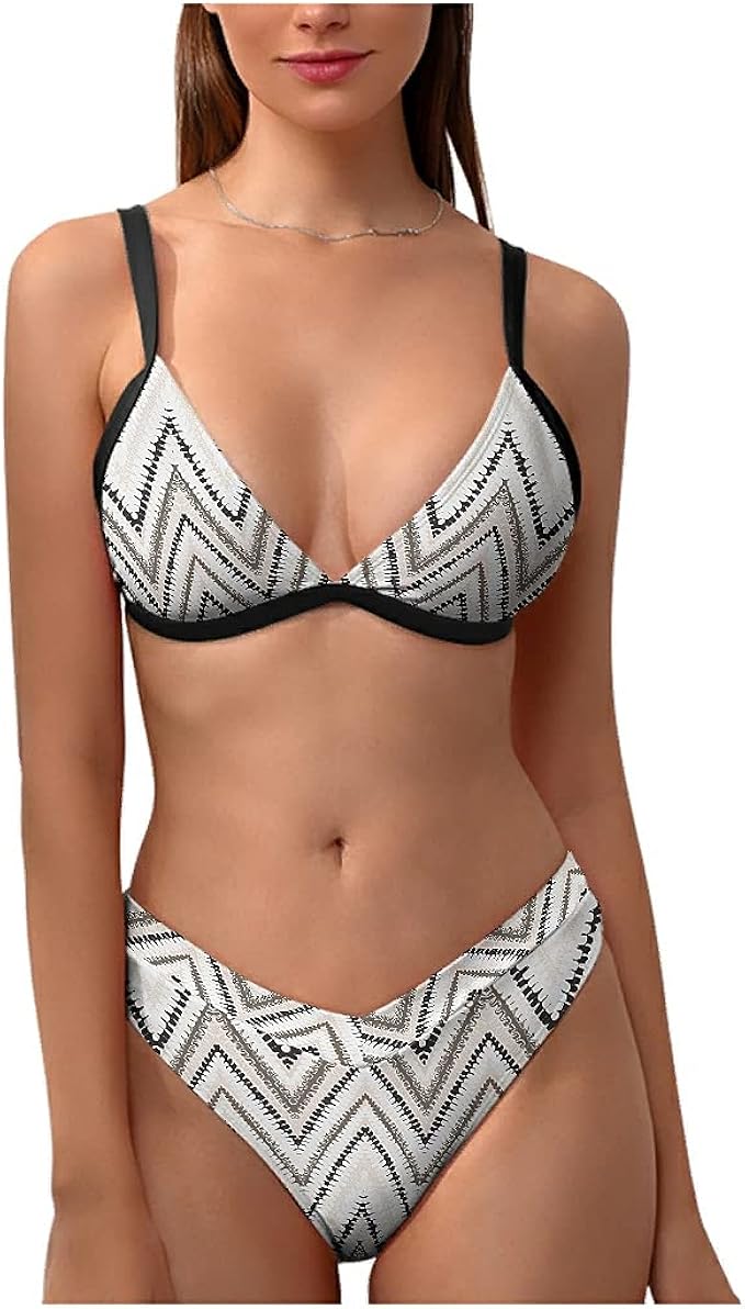 Bohemian Tribe Bikini Swimsuit Set Graphic Triangle Two Pieces High