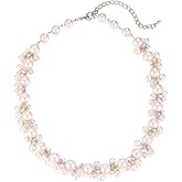 Beaded Pearl Necklace - Elegant Pearl Choker Necklaces for Women Fashion Jewelry Birthday Gift for Mom