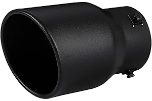 Black Exhaust tip - Fit 2.5 to 3 Inch Exhaust Tail Pipe Diameter- Black Coated Stainless Steel - Car Muffler Tips