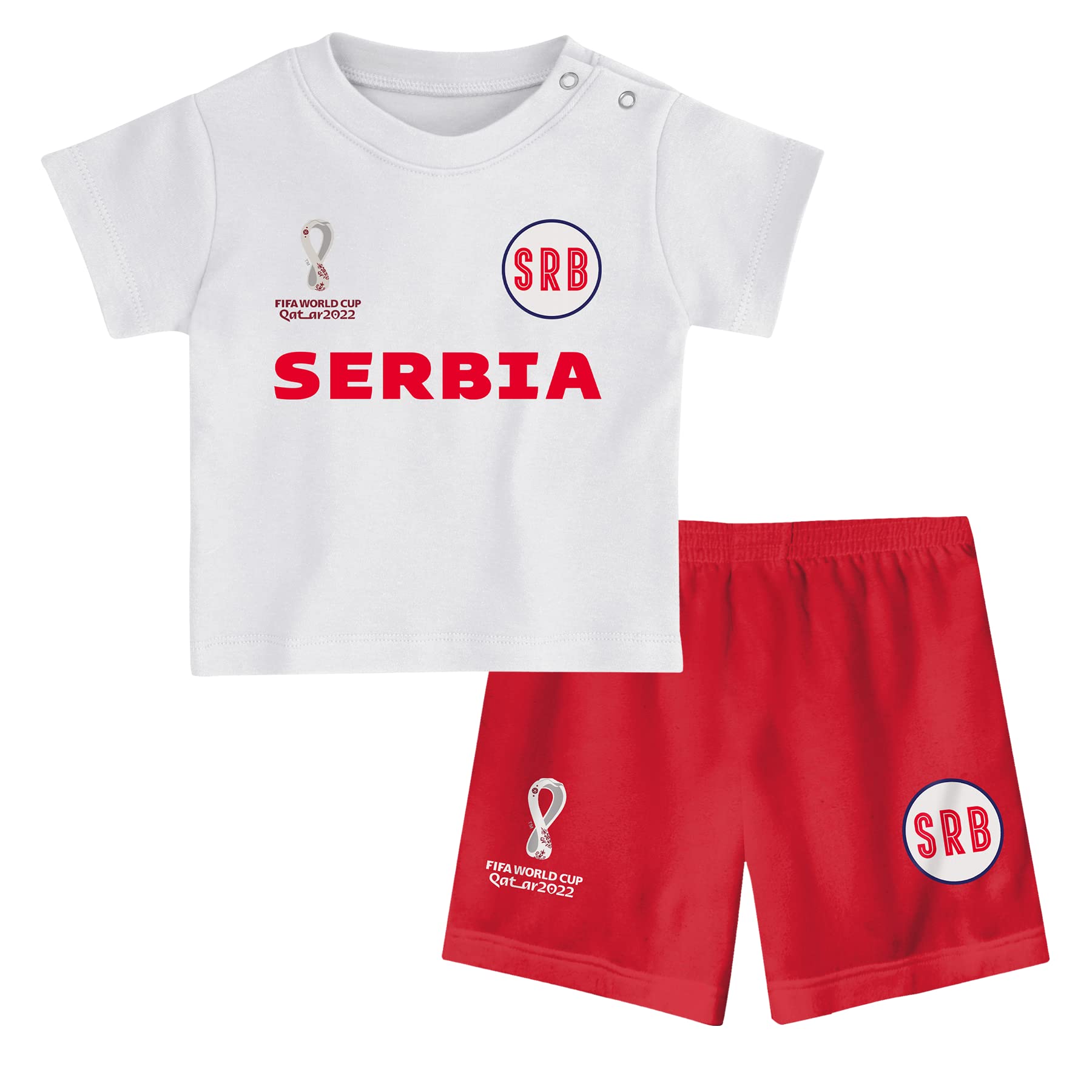Serbia and Montenegro, Official Fifa 2022 Tee & Short Set Away Country Tee & Shorts Set, Children's Small, Age 2