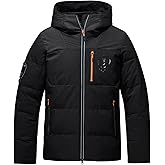 BANTREK Men's Insulated Puffer Jacket Hooded Waterproof Winter Coats Lightweight Warm Windproof Snow Coat with Zip Pockets