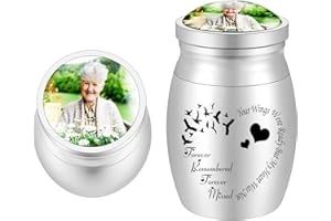 Photo Personalized Small Keepsake Urn for Human Ashes Stainless Steel Mini Urns Heart Small Ash Urn Ashes Holder Decorative F