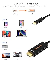 CableCreation USB C to HDMI Cable 6FT 4K@60Hz, USB