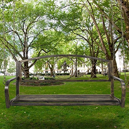 image for BBBuy Treated Porch Swing - Antique Metal Iron Patio Hanging Porch Swi