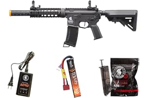 Lancer Tactical Gen 3 M4 Carbine SD Airsoft with Programmable Mosfet/ETU-Electric Full/Semi-Auto AEG Rifle (Lipo Battery & Charger Included)