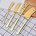 HUFTGOLD 4-Piece Cheese Knife Set, Complete Stainless Steel Gold Cheese Knives Collection, Cheese Cutter Cutlery Set…