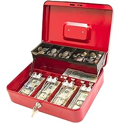KYODOLED Locking Cash Box with Lock,Money Box with