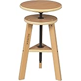 MEEDEN Wooden Drafting Stool with Adjustable Height, Artist Stool,Office Studio Stool, Up to 220 Lbs,German Beech Wood, Perfe
