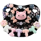 CutiePlusU Adult Sized Pacifier Dummy for Adult-Big Shield DIY Handmade-Kittens Black