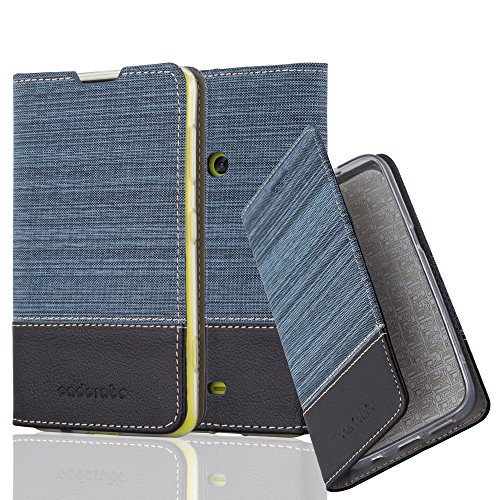 Cadorabo Case works with Nokia Lumia 625 Book Case in DARK BLUE BLACK (Design FABRIC-FAUXLEATHER) รขโฌโ with Magnetic Closure, Stand Function and Card Slot รขโฌโ Wallet Case Etui Cover PU Leather Cadorabo Case works with Nokia Lumia 625 Book Case in DARK BLUE BLACK (Design FABRIC-FAUXLEATHER) รขโฌโ with Magnetic Closure, Stand Function and Card Slot รขโฌโ Wallet Case Etui Cover PU Leather