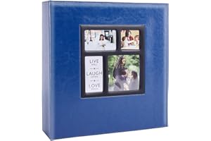 Artmag Photo Album 4x6 800 Photos, Large Capacity Wedding Family Leather Cover Picture Albums Holds Horizontal and Vertical 4x6 Photos with Black Pages Blue