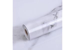 YCJYZLF White Marble Contact Paper, Peel and Stick Wallpaper, Self Adhesive Removable Wallpaper Waterproof, Glossy Granite Wa