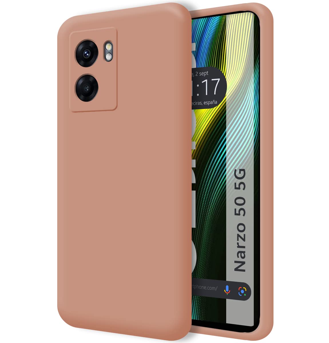 Tumundosmartphone Ultra Soft Liquid Silicone Case for Realme Narzo 50 5G Pink