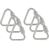 Qjaiune 6Pcs Delta Quick Links 5/32 Inch 316 Stainless Steel Triangle Locking Quick Connector, M4 Quick Link Chain Heavy Duty Durable Chain Connector - 440lbs Capacity