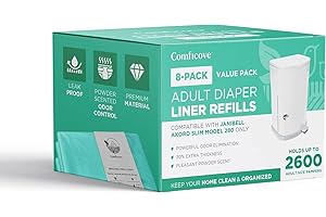 8 Pack Adult Diaper Liner Refills, Compatible with Janibell Akord 280 Slim Model, Adult Diaper System to Eliminate Waste, Odor Resistant by Comficove