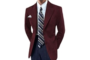 GARQIA CLYON Mens Suede Blazer Classic Suit Jacket 2 Buttons Suede Faux Leather Sport Blazer Coat