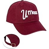 Desert Cactus University of Massachusetts Baseball Hat UMass Amherst Brimmed Embroidered Hats Cap Adjustable Cloth Strap Adult (Style D) Red