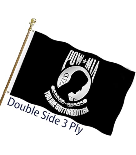 POW-MIA Black Flag You Are Not Forgotten Prisoner Of War 3x5 FT 150D Polyester