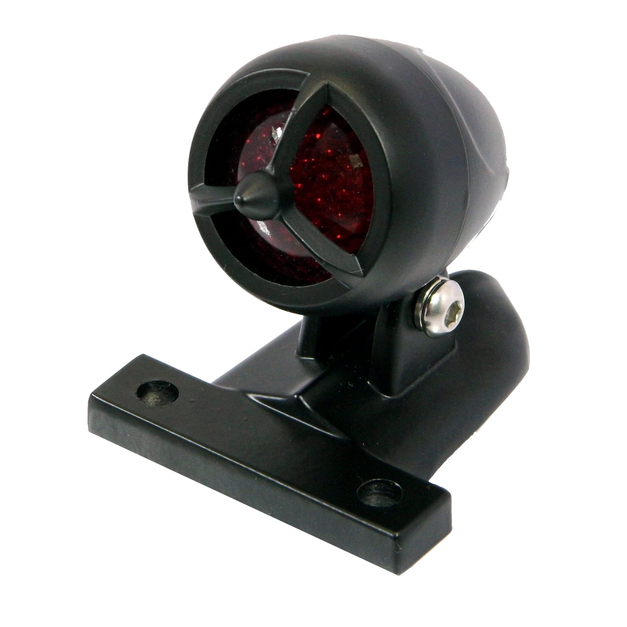 Alchemy Parts Motorcycle LED Taillight with Retro Grill | Vintage Style Stop Brake Light | Bottom Mount | Ideal for Café Racer Custom Chopper Bobber | Matt Black