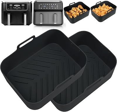 YQL Enlarge Thickened Air Fryer Silicone Liner 20x15x7cm Ninja 9.5L