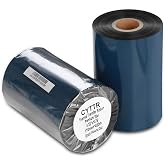 CYTTR Thermal Transfer Ribbon - Premium Wax Printer Ribbon 1" Core Ink Out- 1 Roll (4.33" x 1476') 110mm450m for Zebra ZT410,ZT420,ZT610,105SL,110*i4,140*i4,zt230,Godex ez2300,Citizen s700