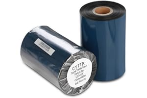 CYTTR-Thermal Transfer Ribbon - Premium Resin-Enhanced Wax Printer Ribbon 1inch core Ink Out - 1 Roll (4.33" x 1476') 110mm45