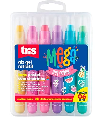 Giz Retrátil, Tris, 7897476686936, Multicor, pacote de 12 : Amazon
