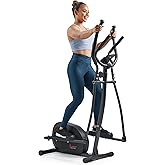 Sunny Health & Fitness Smart Upright Elliptical w/Pulse Sensor Built-in, Indoor Full-Body Cross-Training & Cardio Exercise Machine for Home, Free SunnyFit App Connection, Optional Long Stride Length