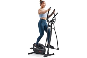 Sunny Health & Fitness Smart Upright Elliptical w/Pulse Sensor Built-in, Indoor Full-Body Cross-Training & Cardio Exercise Machine for Home, Free SunnyFit App Connection, Optional Long Stride Length